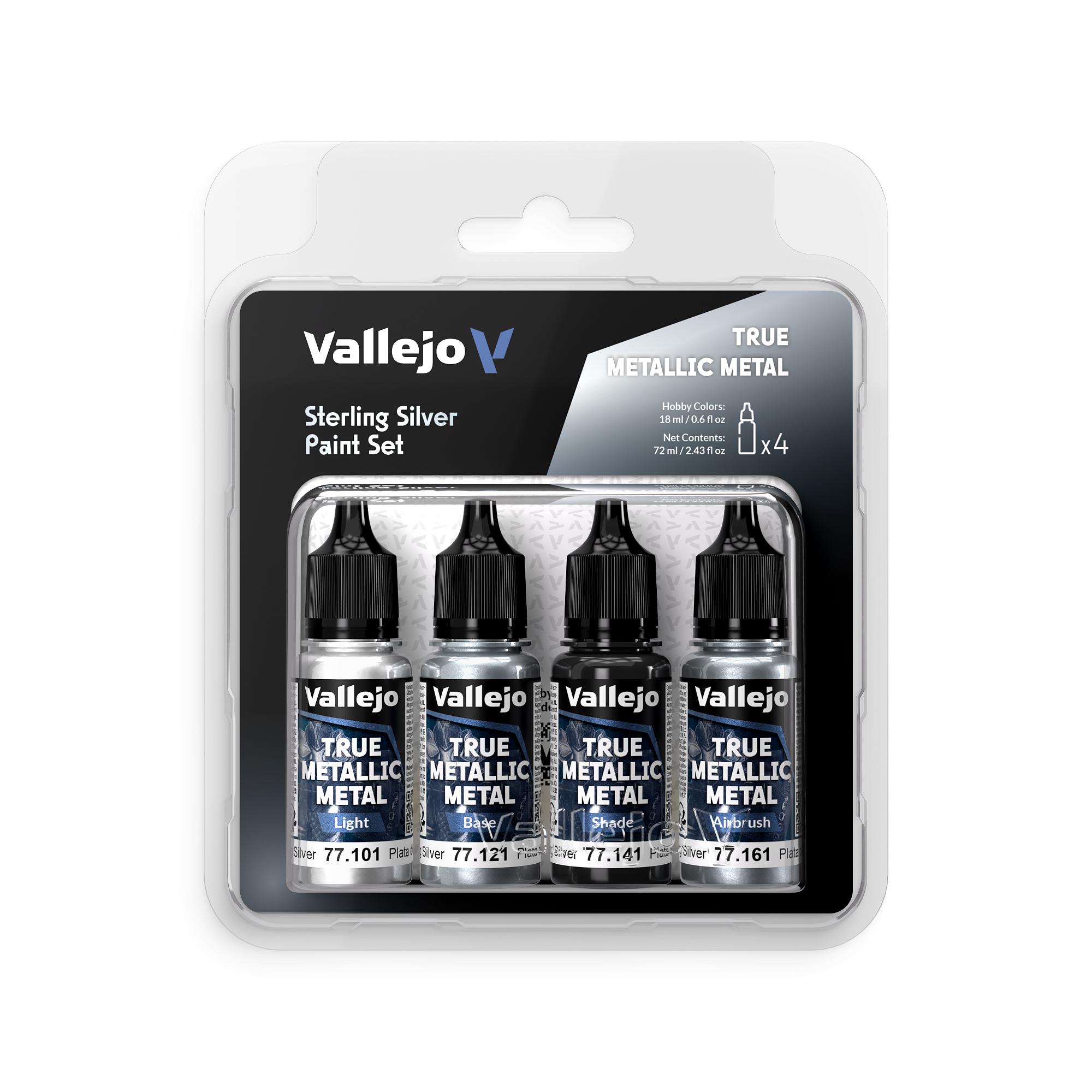 Vallejo: True Metallic Metal - Sterling Silver Paint Set