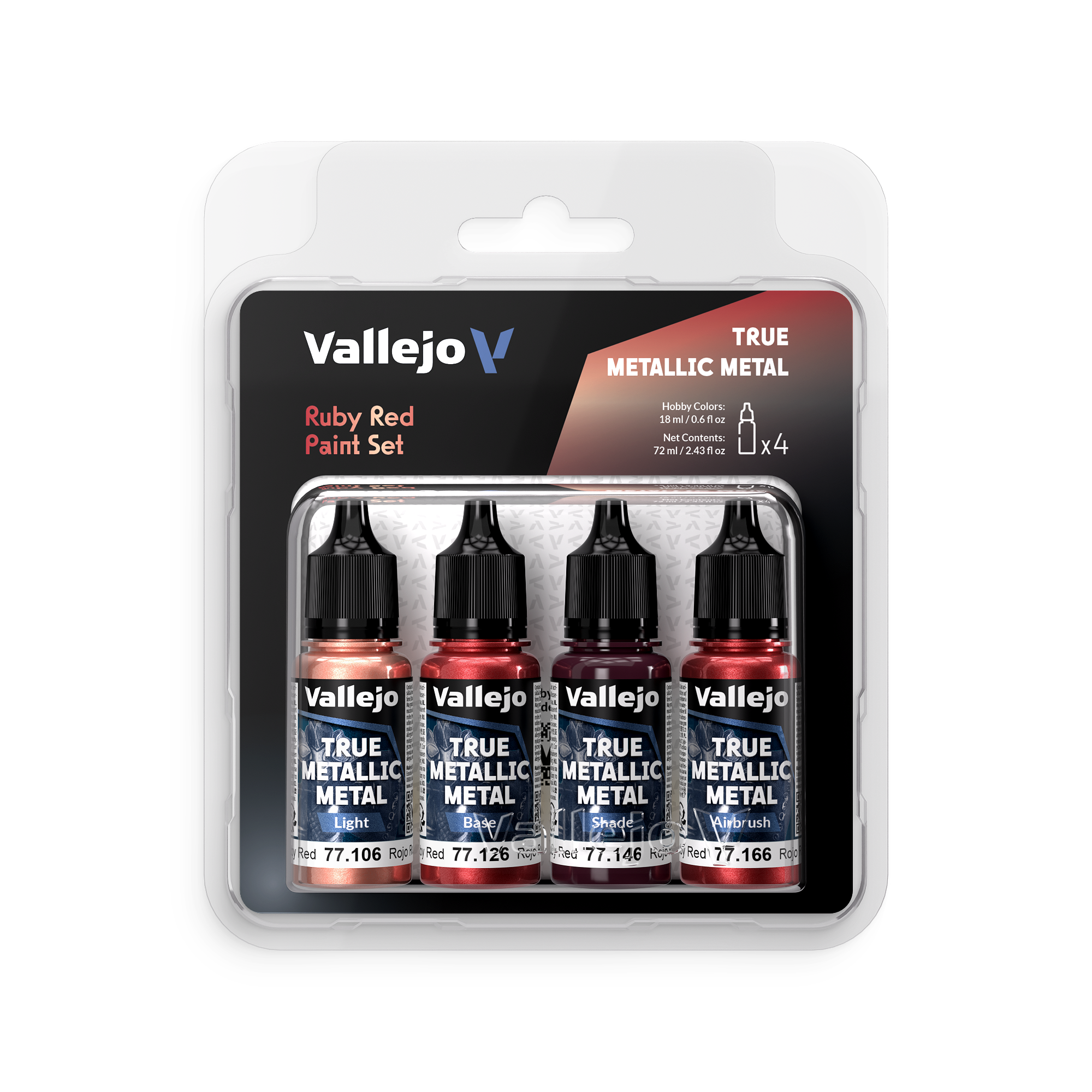 Vallejo: True Metallic Metal - Ruby Red Paint Set