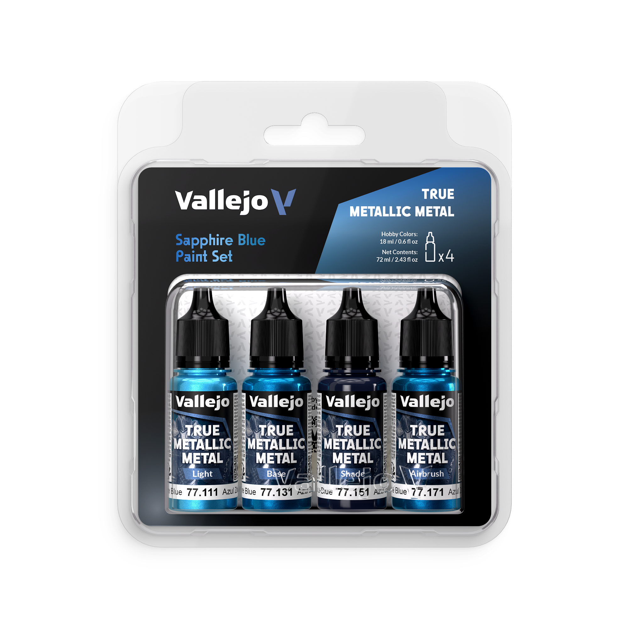 Vallejo: True Metallic Metal - Sapphire Blue Paint Set