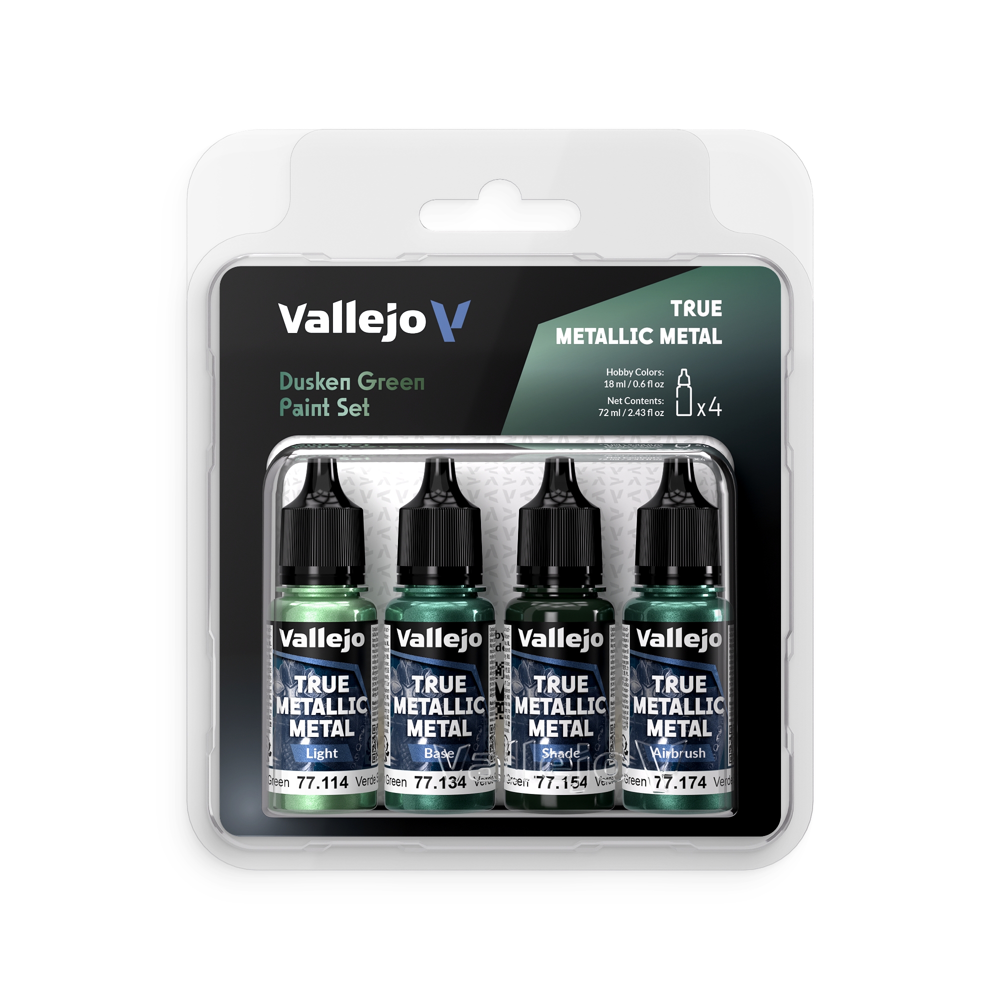 Vallejo: True Metallic Metal - Dusken Green Paint Set