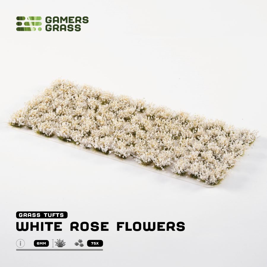 Gamers Grass: Grass Tufts Flowers & Shrubs - White Rose Flowers