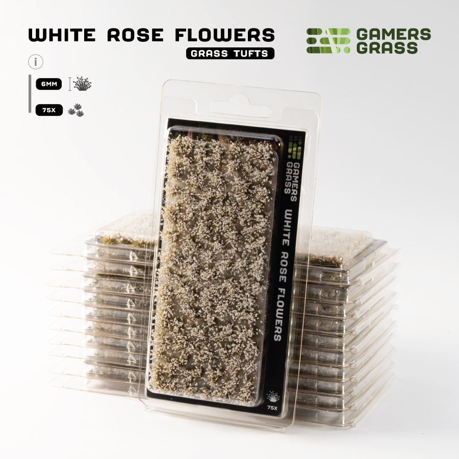 Gamers Grass: Grass Tufts Flowers & Shrubs - White Rose Flowers