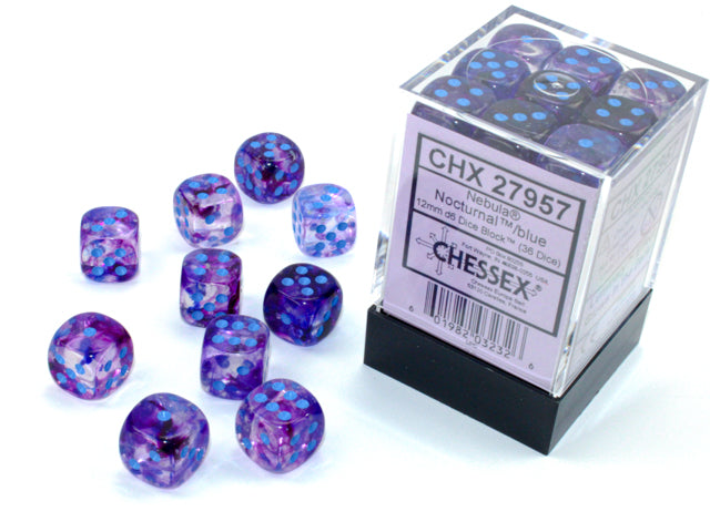 Chessex 12mm d6 Dice Block Nebula Nocturnal/blue