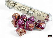 Chessex Lab Dice Gemini Copper-Purple/white