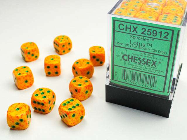 Chessex 12mm d6 Dice Block Speckled Lotus