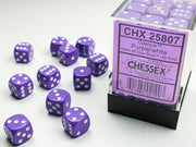 Chessex 12mm d6 Dice Block Opaque Purple/white
