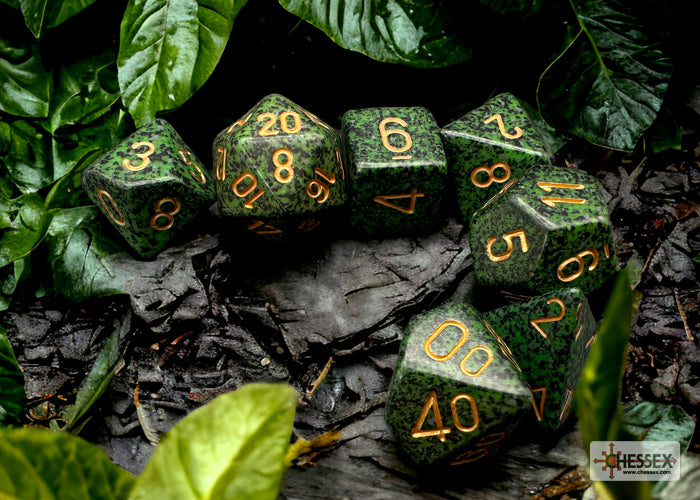 Chessex Polyhedral 7-Die Set Speckled Golden Recon
