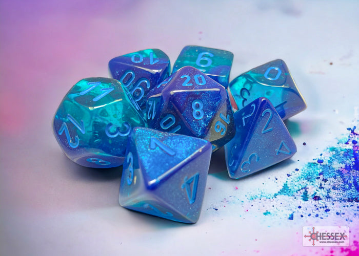 Chessex Polyhedral 7-Die Set Gemini Blue-Blue/light blue