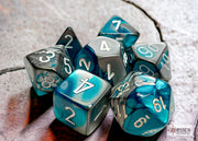 Chessex Polyhedral 7-Die Set Gemini Steel-Teal/white