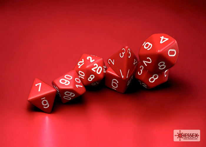 Chessex Polyhedral 7-Die Set Opaque Red/white