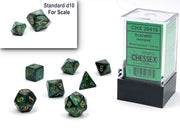 Chessex Polyhedral Mini 7-Die Set Scarab Jade/gold