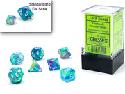 Chessex Polyhedral Mini 7-Die Set Festive Waterlily/white