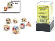 Chessex Polyhedral Mini 7-Die Set Festive Circus/white