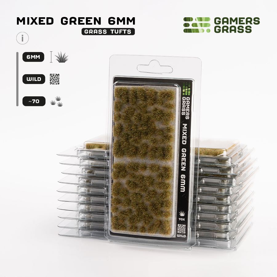 Gamers Grass: Grass Tufts 2-6mm - Mixed Green 6mm